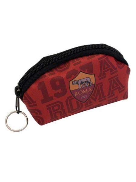 Portamonete mezzaluna in ecopelle bordeaux AS ROMA